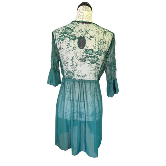 AvidLove Green Stretch Lace Lingerie Pajama Size Large - Picture 2 of 3